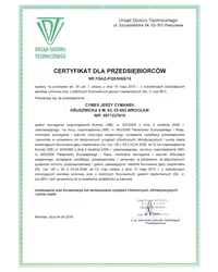 Certyfikat Firmowy F-GAZ (2016) - zdjęcie