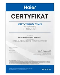 Certyfikat HAIER (2023) - zdjęcie