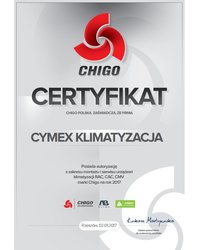Certyfikat CHIGO 2017 - zdjęcie