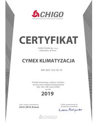 Certyfikat CHIGO 2019 - zdjęcie
