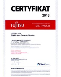 Certyfikat FUJITSU 2018 - zdjęcie