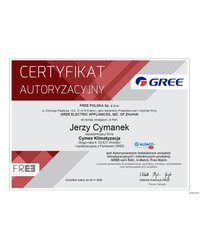 Certyfikat Autoryzacyjny GREE ELECTRIC APPLIANCES 2020 - zdjęcie