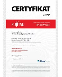 Certyfikat FUJITSU 2022 - zdjęcie