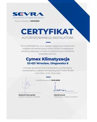 Certyfikat Autoryzowanego Instalatora SEVRA 2022 - zdjęcie