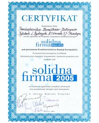 Certyfikat Solidna Firma 2005 - zdjęcie