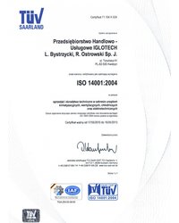 Certyfikat ISO 14001 - zdjęcie