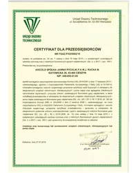 Certyfikat dla przedsiębiorców Nr FGAZ-P/02/0062/16 (2016) - zdjęcie