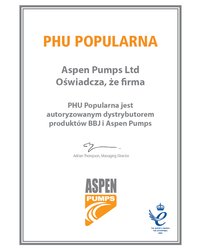 Certyfikat Aspen Pumps Ltd - zdjęcie