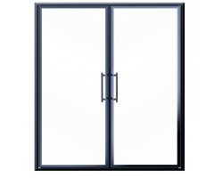 Drzwi uchylne w ramie aluminiowej DF-2PAC - zdjęcie