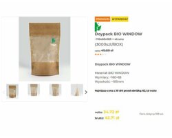 Promocja!-30% Doypack BIO WINDOW ~110x65x185 - zdjęcie