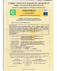 Certyfikat Nr UN/16/1170/17 (2017) - zdjęcie