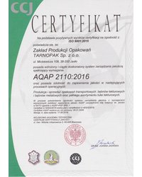 Certyfikat AQAP 2110:2016 (2018) - zdjęcie