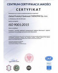 Certyfikat ISO 9001:2015 (2020) - zdjęcie