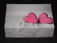 Pudełko na ciasto Serca drewniane rozm. 22x15,5x7,5 - zdjęcie