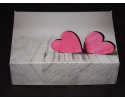 Pudełko na ciasto Serca drewniane rozm. 22x15,5x7,5 - zdjęcie