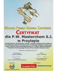 Certyfikat Mocna Firma Godna Zaufania (2014) - zdjęcie