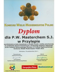 Dyplom - Konkurs Wielki Modernizator Polski (2014) - zdjęcie