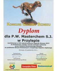 Dyplom - Konkurs Gepardy Biznesu (2014) - zdjęcie