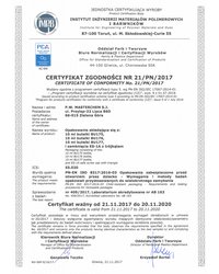 Certyfikat zgodności nr 21/PN/2017 (2017) - zdjęcie