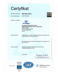 Certyfikat ISO 9001:2015 (2018) - zdjęcie