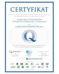 Certyfikat - Liderzy Przedsiębiorczości 2019 - zdjęcie