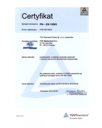 Certyfikat EN - PN 15593 (2012) - zdjęcie
