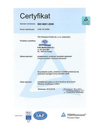 Certyfikat ISO 9001:2008 (2012) - zdjęcie