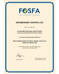 Certyfikat Członkowstwa FOSFA - zdjęcie