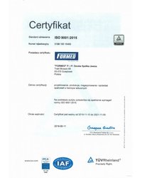 Certyfikat  ISO 9001:2015 - zdjęcie