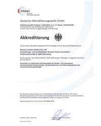 Certyfikat DAkks Division Device Connectors - zdjęcie