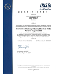 Certyfikat IRIS - zdjęcie