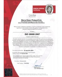 Certyfikat ISO 28000:2007 (2021) - zdjęcie