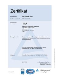 Certyfikat ISO 9001:2015 (DE) - zdjęcie