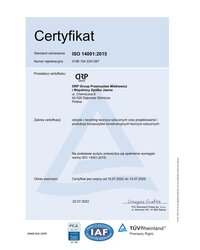 Certyfikat ISO 14001:2015 (PL) - zdjęcie