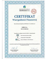Certyfikat Wiarygodności Finansowej - zdjęcie