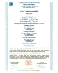 Certyfikat Zgodności ITB-2062/W (2018) - zdjęcie