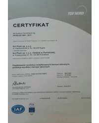 Certyfikat PN-EN ISO 9001:2015 (2018) - zdjęcie