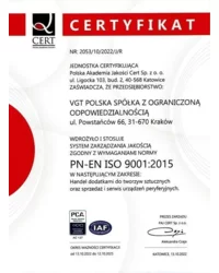 Certyfikat PN-EN ISO 9001:2015 (2022) - zdjęcie