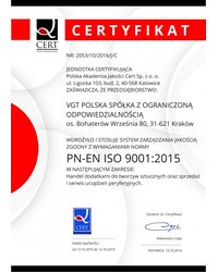 Certyfikat PN-EN ISO 9001:2015 (2016) - zdjęcie