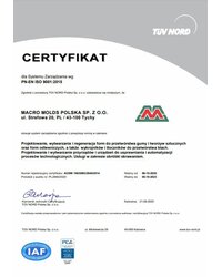 Certyfikat PN-EN ISO 9001:2015 - zdjęcie