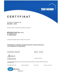 Certyfikat ISO 9001:2015 - zdjęcie