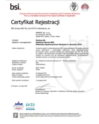 Certyfikat Rejestracji BSI - zdjęcie