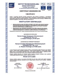 Certyfikat Zgodności WE 1488-CPD-0014 - zdjęcie