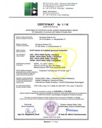 Certyfikat 1/18 - Kurki kulowe do instalacji gazowych budynków (2018) - zdjęcie