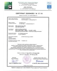 Certyfikat zgodności 17/10 Filtry skośne typu AFG (2015) - zdjęcie