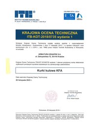 Krajowa ocena techniczna ITB-KOT-2018/0735 wydanie 1 (2018) - zdjęcie