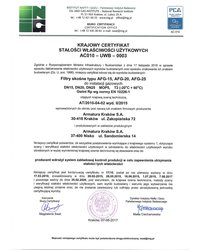 Krajowy certyfikat stałości właściwości użytkowych AX010-UWB-003 (2017) - zdjęcie