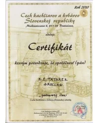 Certyfikat partnerski Cechu Zdunów Republiki Słowackiej 2010 - zdjęcie