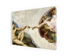 Stworzenie Adama, obraz religijny na płótnie canvas - zdjęcie