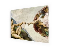 Stworzenie Adama, obraz religijny na płótnie canvas - zdjęcie